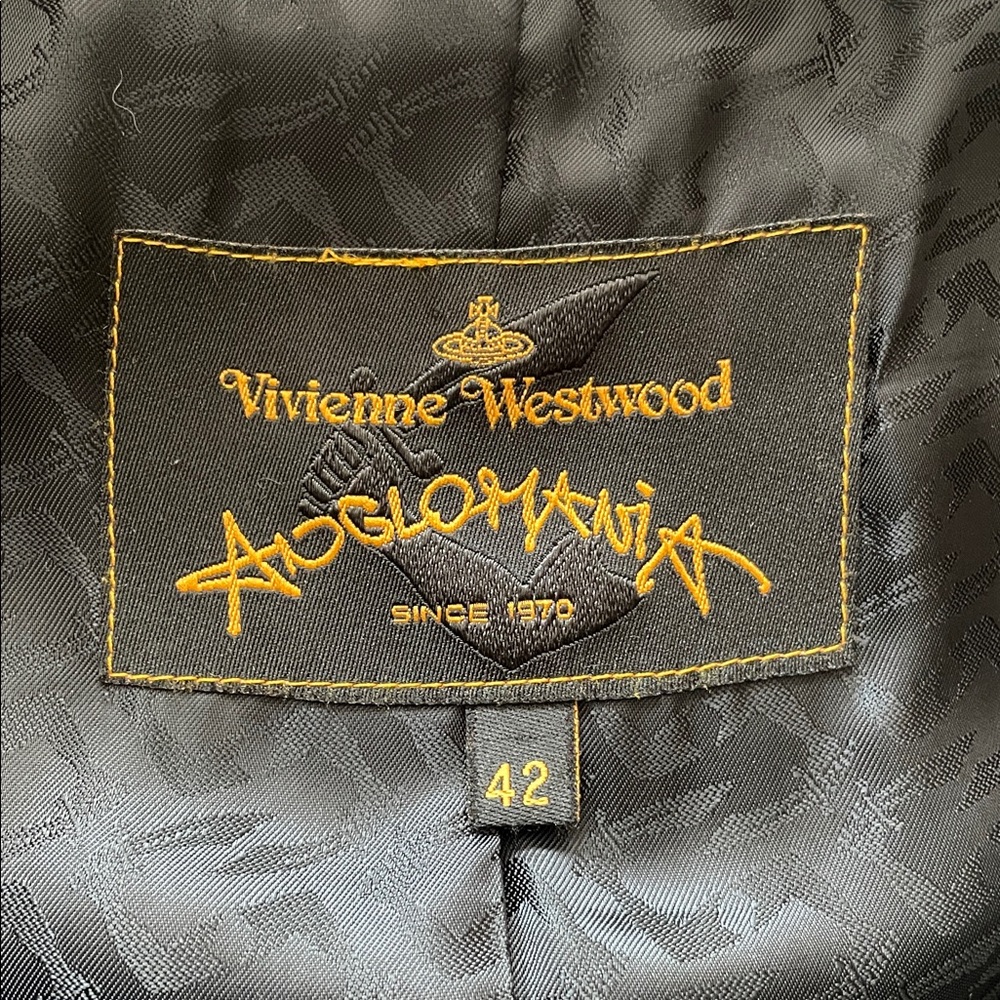 VIVIENNE WESTWOOD ANGLOMANIA VTG Wool PRINCESS COAT Brown Black Stripe 6 M RARE! - Picture 8 of 12